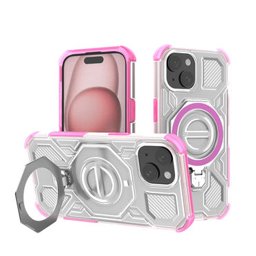 Hibridna maska "Carbon Shield Pro" za iPhone 15 - pink transparent