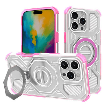 Hibridna maska "Carbon Shield Pro" za iPhone 16 Pro Max - pink transparent