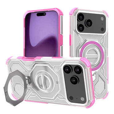 Hibridna maska "Carbon Shield Pro" za iPhone 17 Pro Max - pink transparent