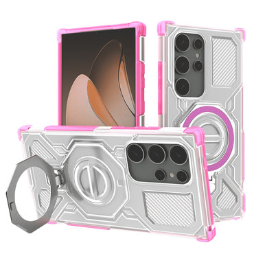 Hibridna maska "Carbon Shield Pro" za Samsung Galaxy S24 Ultra - pink transparent