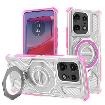 Hibridna maska "Carbon Shield Pro" za Motorola Edge 50 Pro - pink transparent