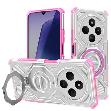 Hibridna maska "Carbon Shield Pro" za Xiaomi Redmi 14C / Poco C75 - pink transparent