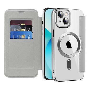 Torbica "SmartMag Book" s MagSafe tehnologijom i RFID novčanikom za iPhone 13 - gray