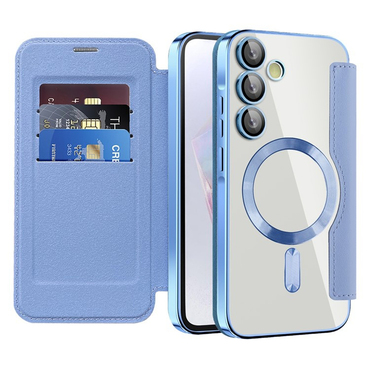 Torbica "SmartMag Book" s MagSafe tehnologijom i RFID novčanikom za Samsung Galaxy A35 - light blue