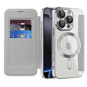 Torbica "SmartMag Book" s MagSafe tehnologijom i RFID novčanikom za iPhone 16 Pro Max - gray