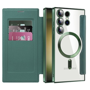 Torbica "SmartMag Book" s MagSafe tehnologijom i RFID novčanikom za Samsung Galaxy S23 Ultra - green